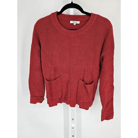 Madewell Sweaters - Women's Madewell Orange Sienna Pullover Ribbed Sweater EUC Size M
